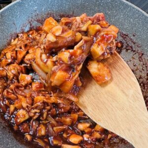 Add BBQ Sauce and Cook for 2 Minutes Until Sticky and Caramelized