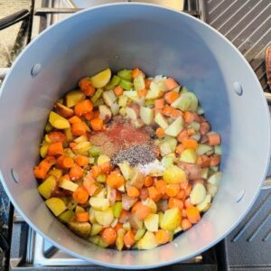 Add & Sauté Diced Carrots, Potatoes, and Spices