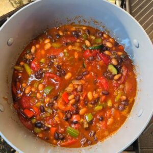 Add Tomatoes and Beans and Simmer