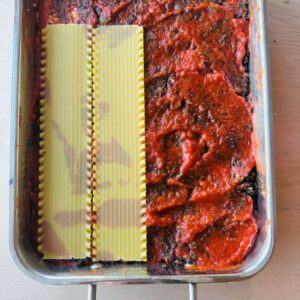 Assemble the Lasagna with No-Cook Lasagna Noodles and Your Favorite Sauce