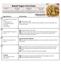 Baked Vegan Feta Pasta Signature Recipe