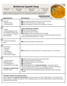 Butternut Squash Soup Signature One Page Recipe