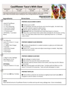 Cauliflower Tacos With Slaw