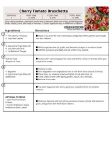 Cherry Tomato Bruschetta Signature Recipe