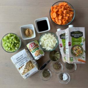 Chunky Chickpea Noodle Soup Ingredients