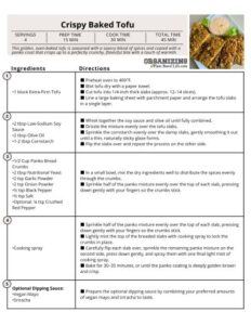 Crispy Baked Tofu Signature Recipe