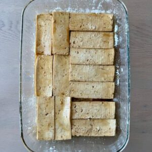 Drizzle With Soy Sauce and Olive Oil Then Dust With Cornstarch