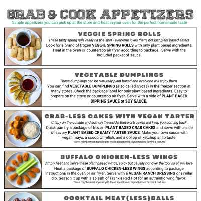 Grab & Cook Appetizers Printable Meal Guide Icon