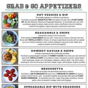 Beginner Plant Based Foods Grab & Go Appetizers Printable Meal Guide Icon