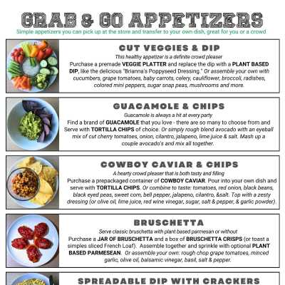 Grab & Go Appetizers Printable Meal Guide Icon