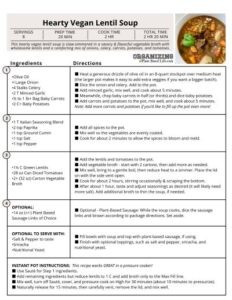 Hearty Vegan Lentil Soup Signature Recipe
