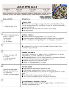 Lemon Orzo Salad Signature Recipe