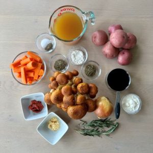 Mushroom Chickpea Smashed Bowl Ingredients