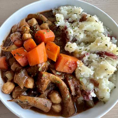 Mushroom Chickpea Smashed Bowl