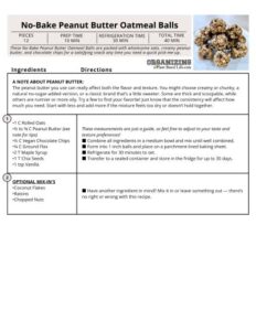 No-Bake Peanut Butter Oatmeal Balls Signature Recipe
