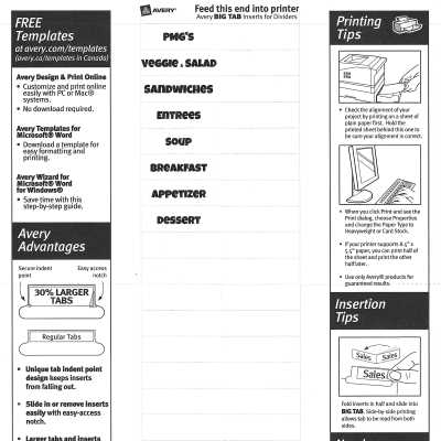 Plant Based Binder Big Tab Label Template JPG