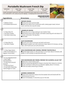 Portobello Mushroom French Dip Signature Recipe