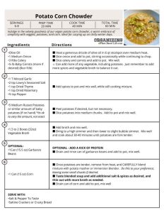 Potato Corn Chowder Signature Recipe