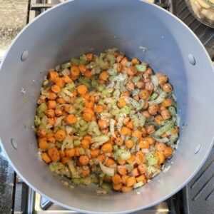 Sauté Diced Veggies and Add Aromatic Spices