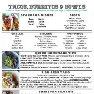 Beginner Plant Based Foods Tacos Burritos & Bowls Printable Meal Guide Icon