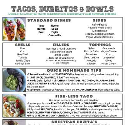 Tacos Burritos & Bowls Printable Meal Guide Icon