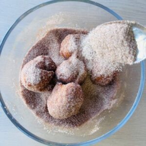 Transfer To Cinnamon Sugar Mixture And Coat Generously
