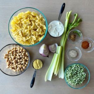 Tuna-Less Pasta Salad Ingredients