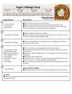 Vegan Cabbage Soup Signature Recipe
