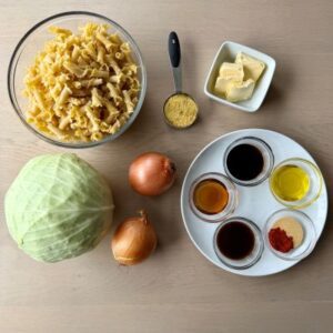 Vegan Carbonara with Caramelized Cabbage Ingredients