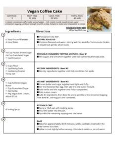 Vegan Coffee Cake Signature Recipe