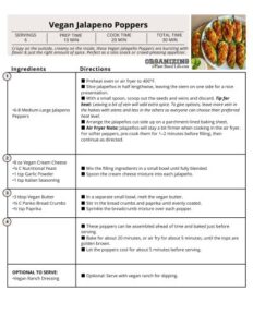 Vegan Jalapeno Poppers Signature Recipe