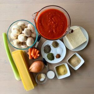 Vegan Lasagna with Tofu Ricotta Ingredients