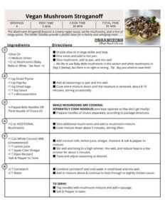 Vegan Mushroom Stroganoff Signature Recipe