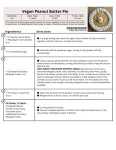 Vegan Peanut Butter Pie Signature Recipe