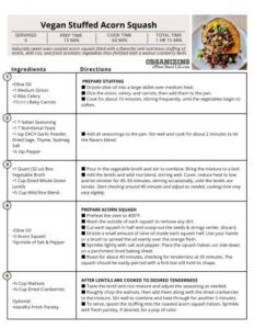 Vegan Stuffed Acorn Squash Signature Recipe