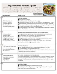 Vegan Stuffed Delicata Squash Signature Recipe