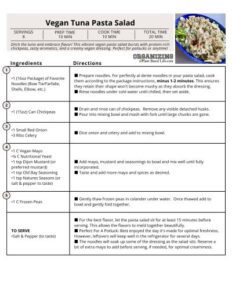 Vegan Tuna Pasta Salad Signature Recipe