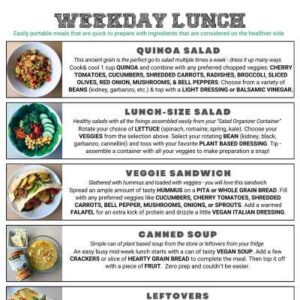 Beginner Plant Based Foods Weekday Lunch Printable Meal Guide Icon